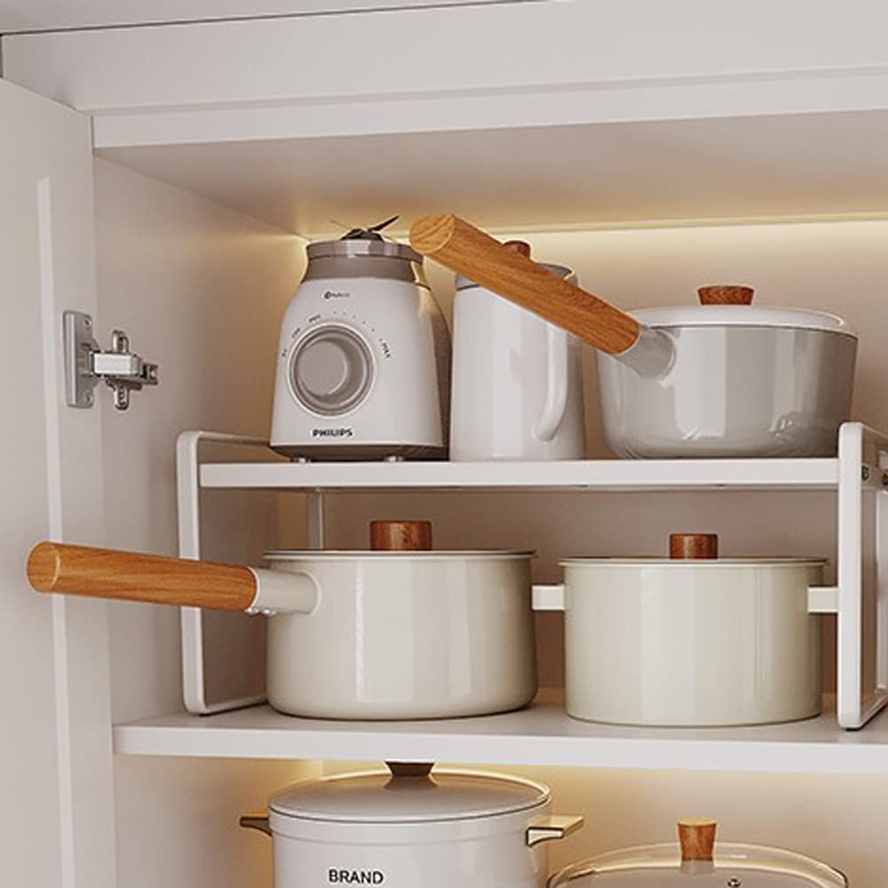 BAIEUEJO Regaleinsatz,Küchenschrank Organizer mit Anti-Rutsch Matte,Küche Schrankeinsatz,für Küche/B