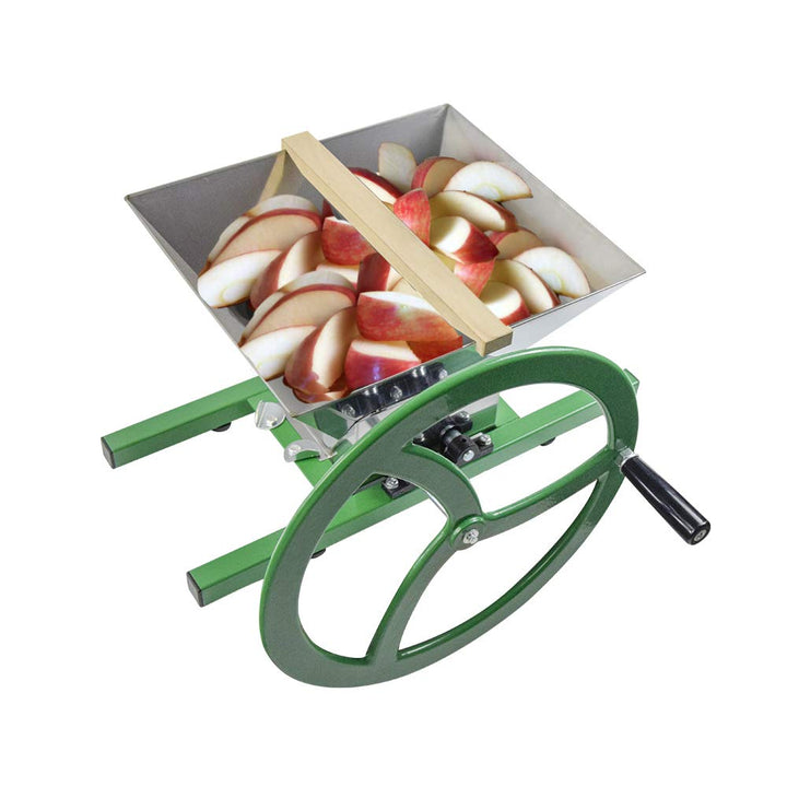 7L Obstmühle Obstmuser Obsthäcksler Beerenmühle mit Handkurbel mit Edelstahltrichter zur Maischehers