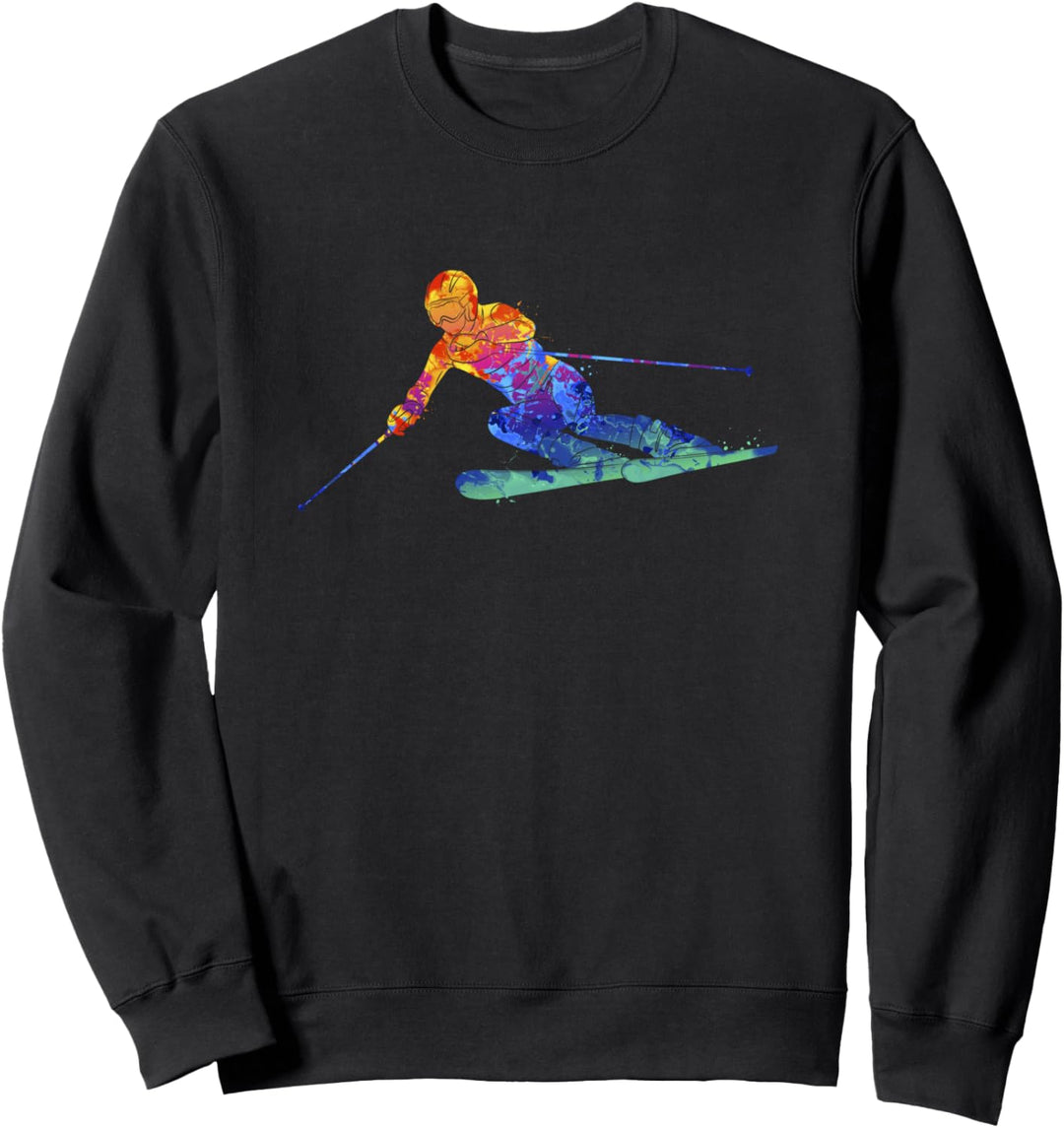 Skifahrer Wintersport Schnee Berge Stunt Ski Sweatshirt