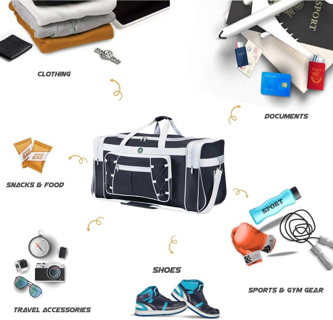 Reisetasche für Herren, Wochenendtasche, leicht, extra gross, Oxford-Duffel, Fitnessstudio, stabiles