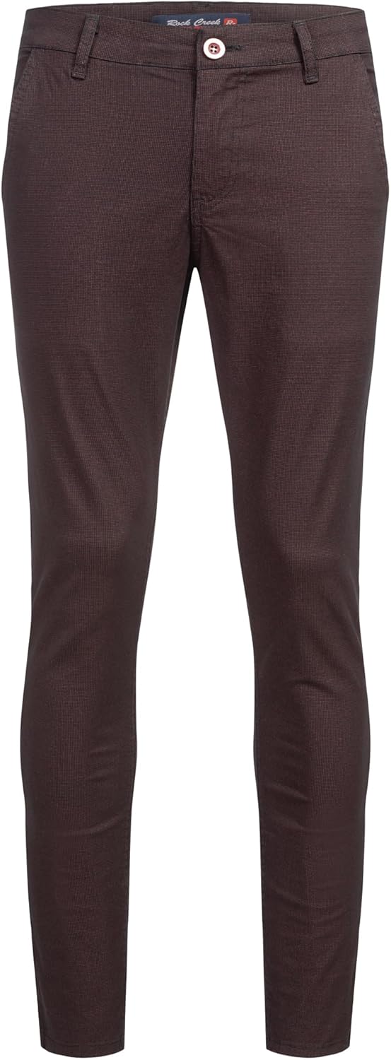 Rock Creek Herren Chino Hose Slim Fit Business Hosen RC-2154 29W / 30L Weinrot, 29W / 30L Weinrot
