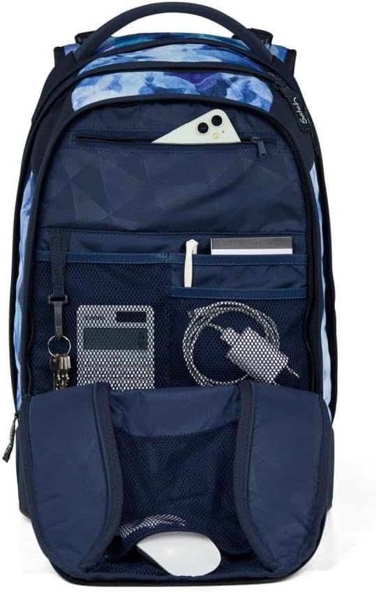 Satch Pack Kollektor Edition Schulrucksack Set 8tlg. inkl. Brotdose und Trinkflasche (Blurry Sky), B