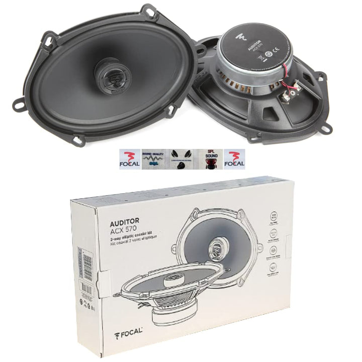 KIT Set FÜR Focal Auditor ACX-570 ACX570 2 Lautsprecher koaxial 2-Wege oval 5 x 7 13 x 18 cm 130 x 1