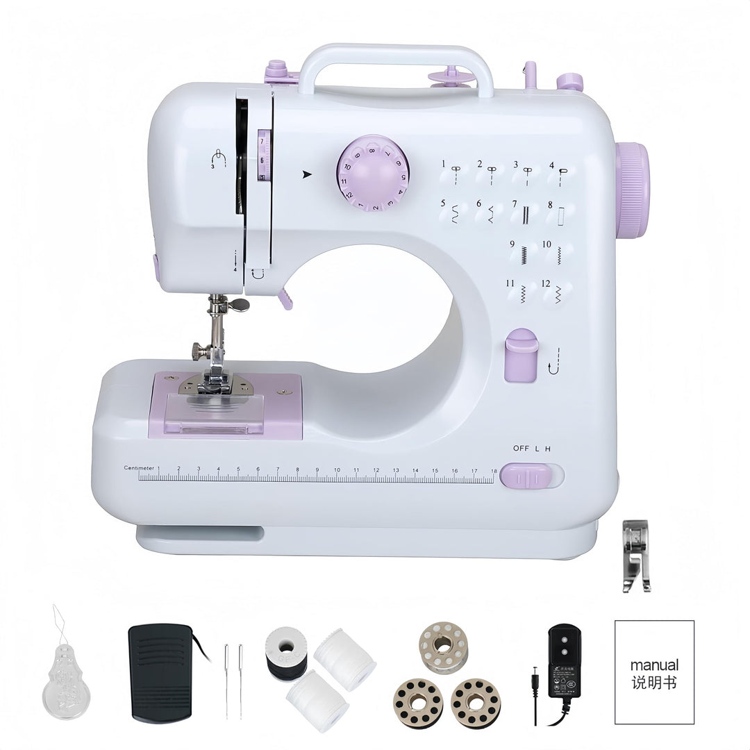 LetCart 505 Tragbare Nähmaschine, Kleine Nähmaschine Elektro Nähmaschine Haushaltsnähmaschinen Set f
