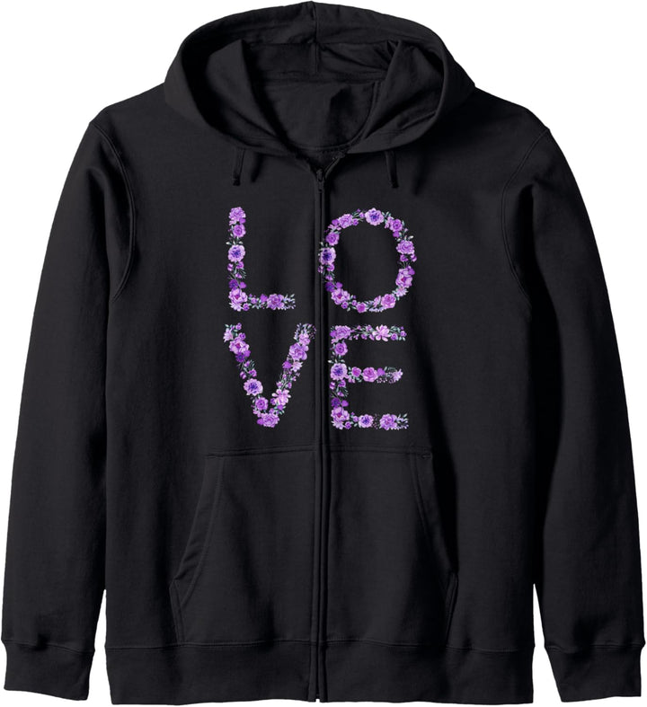 Floral Love Lilac Kapuzenjacke