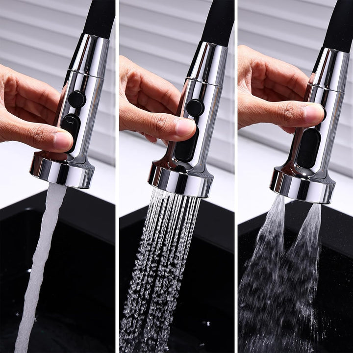 Vorfenster Küchenarmatur Chrom,Hochdruck Wasserhahn Küche Vorfenster Chrom, 3 Wassersprühmodi Vorfen