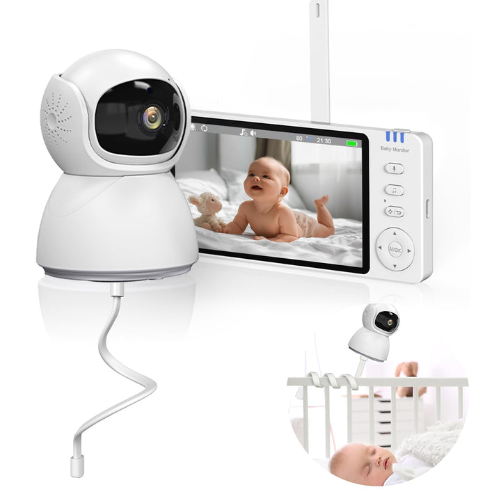 Extralink Babyphone mit Kamera ohne WLAN – Baby Monitor mit 5 Zoll Display, Nachtsicht, 2 Wege Audio