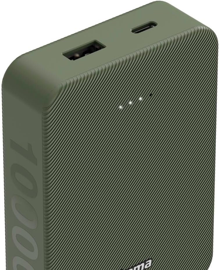 Hama Powerbank Colour 10 10000mAh (externer Akku mit 1x USB C + 1x USB A, Power Pack Zertifiziert, L