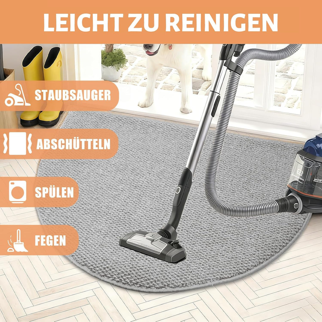 Halbrund Schmutzfangmatte Innen, Rutschfest Fussmatte Innen Aussen Schmutzmatte Waschbar Sauberlaufm