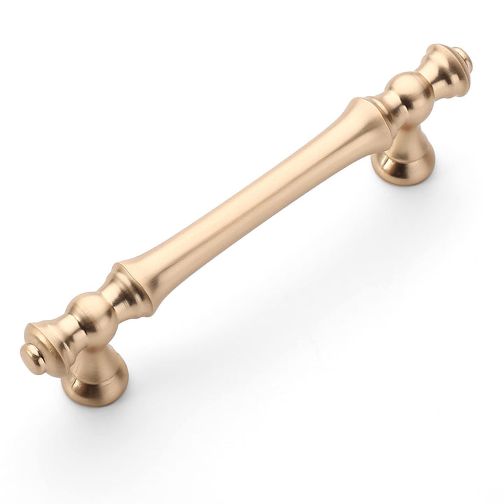 Amerdeco 10 Stück Möbelgriffe Gebürstetes Messing 96mm Lochabstand Schubladen Griffe für gold Küchen