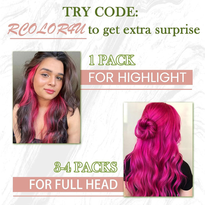 RUNAUTRE Tape Echthaar Extensions Rosa 35cm Remy Tape in Haarverlangerung Echthaar Bunt 14 Zoll 20g
