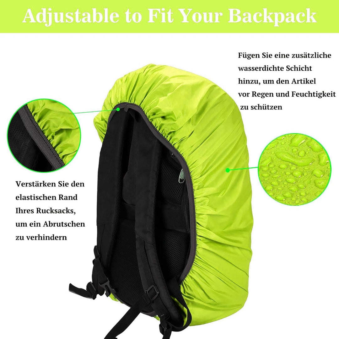 wasserdichte Rucksack-Regenhülle mit Aufbewahrungstasche Schultaschen-Reflektor Rucksackhülle mit re