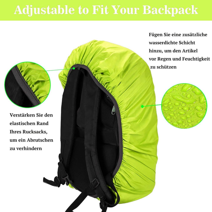 wasserdichte Rucksack-Regenhülle mit Aufbewahrungstasche Schultaschen-Reflektor Rucksackhülle mit re