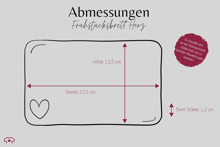 Frühstücksbrettchen Holz Herz - Wandern - Brotzeitbrett Bergwanderer Geschenk Wanderer I Berge I Kle