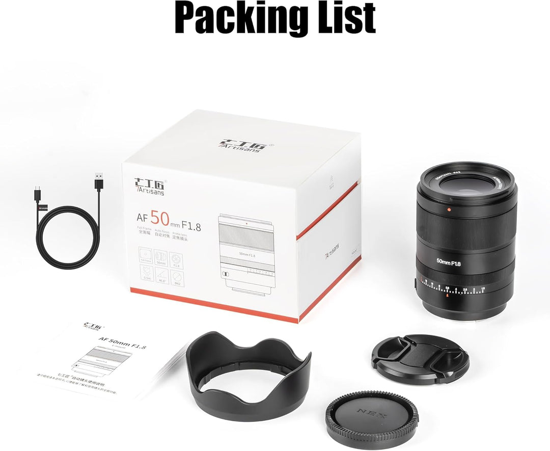 7artisans AutoFocus 50mm F1,8 Vollformatobjektiv, F1,8 grosse Blende, unterstützt automatische/manue