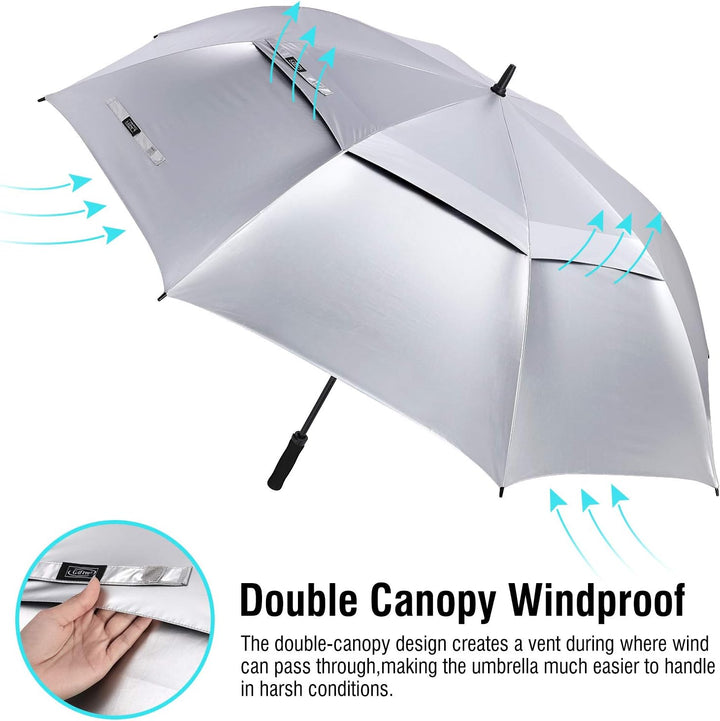 G4Free 62/68/72 Inch UV-Schutz Winddicht Sonnen- und Regenschirm Golfschirm Autorisches Öffnen Doppe