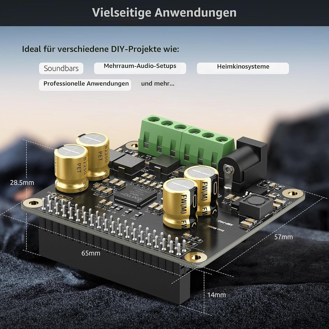 InnoMaker Audio-Verstärker 2x80W Spitzenausgang Klasse D HiFi AMP Pro V2 HAT, mit 192 kHz/24-Bit MA1