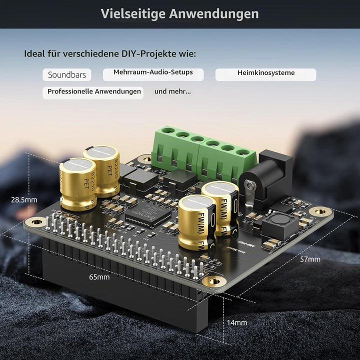 InnoMaker Audio-Verstärker 2x80W Spitzenausgang Klasse D HiFi AMP Pro V2 HAT, mit 192 kHz/24-Bit MA1