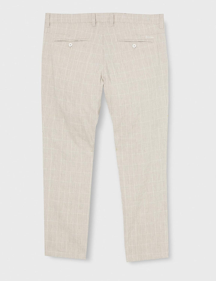 MCA Herren Lennox Hose, per Pack Beige (Cream White Check 203K), W34(Herstellergrösse: 34/32)