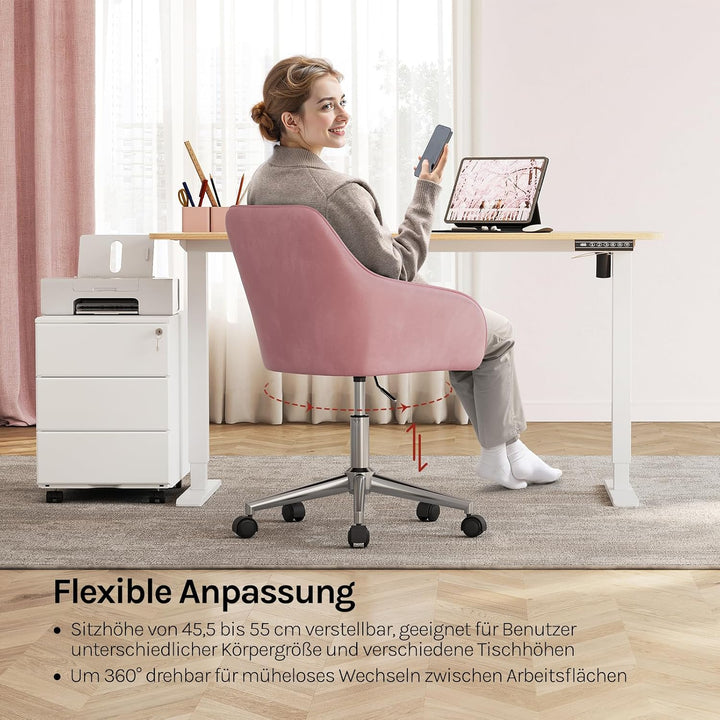 WOLTU Homeoffice Stuhl, Schreibtischstuhl, Drehstuhl, Schminkstuhl, höhenverstellbar, bis 150 kg bel