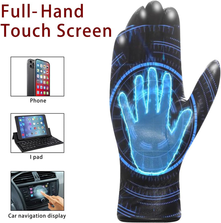 Harssidanzar Lederhandschuhe für Damen, Winter Warm Fleecefutter Touchscreen Vintage Finished GL018E