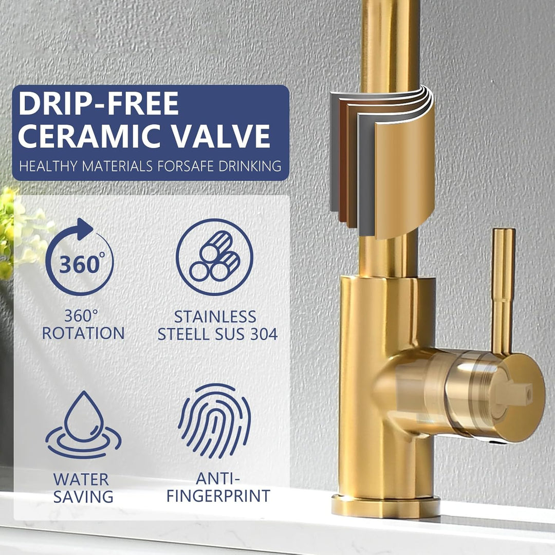 TIMACO küchenarmatur ausziehbar Wasserhahn Küche 360° Schwenkbar Mischbatterien für Küche Armatur Ei