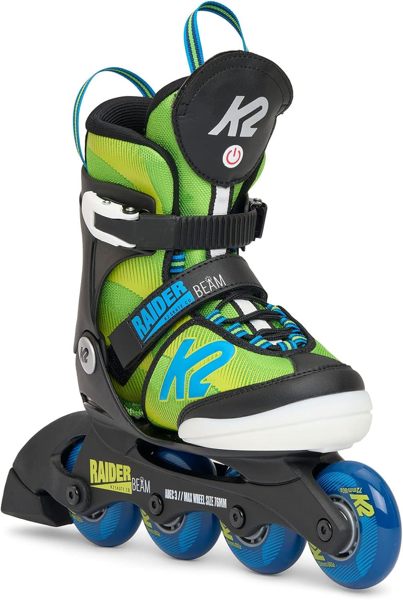 K2 Skates Jungen Inline Skates RAIDER BEAM, green - blue, 30H0410 L (EU: 35-40 / UK: 3-7 / US: 4-8)