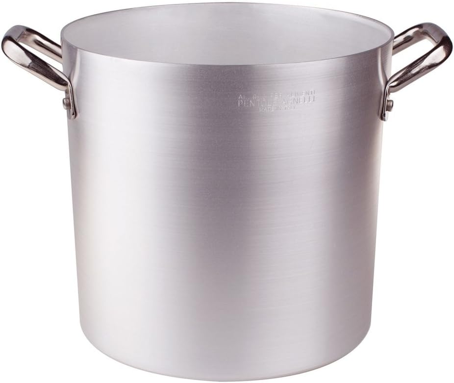 Pentole Agnelli Kochtopf Aluminium mit 2 Griffen, Edelstahl 20 cm, 20 cm