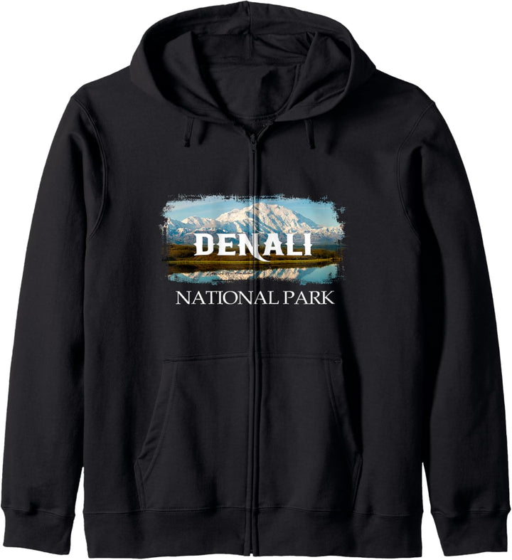 Retro Vintage Denali Alaska National Park Design Kapuzenjacke