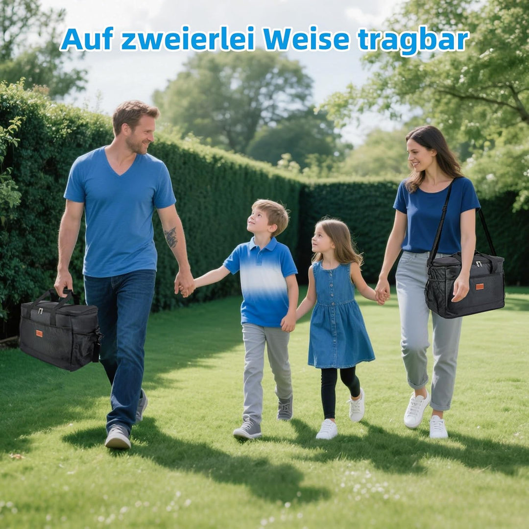 FOSER KüHltasche 35l Gross Thermotasche faltbar Mit Tragegurten Lunchtasche Campingtasche KüHlrucksa