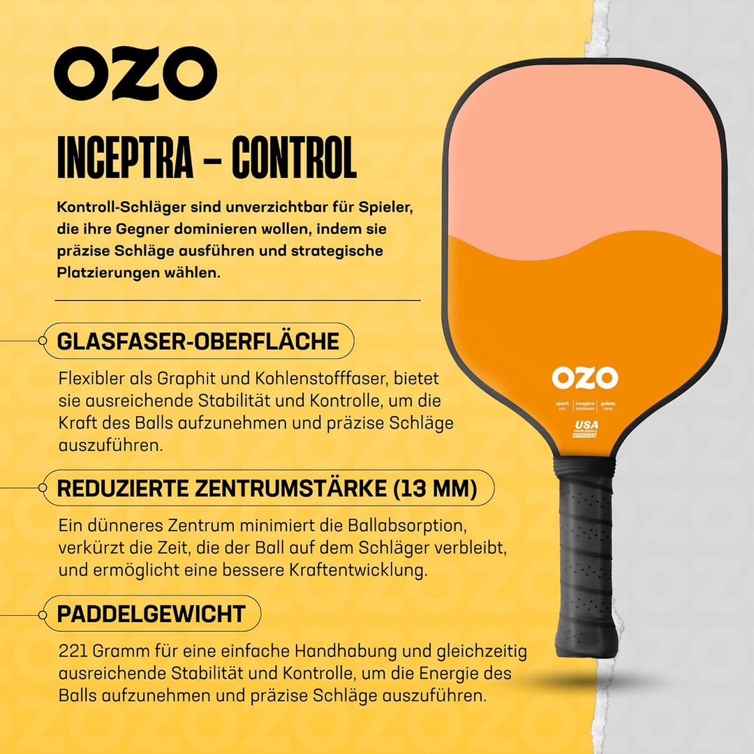 OZO Pickleball Kontroll Schläger für Anfänger Beginner Control Strawberry & Melon, Beginner Control