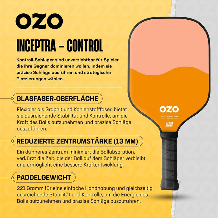 OZO Pickleball Kontroll Schläger für Anfänger Beginner Control Strawberry & Melon, Beginner Control