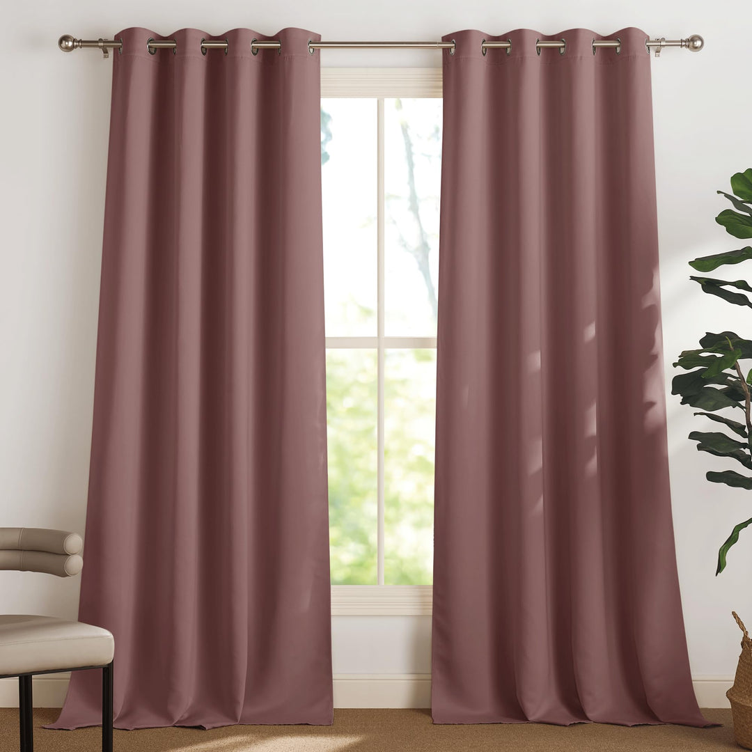PONY DANCE Wohnzimmer Gardinen Blickdicht Ösenvorhang 2er Set H 245 x B 140 cm Verdunkelungsvorhang