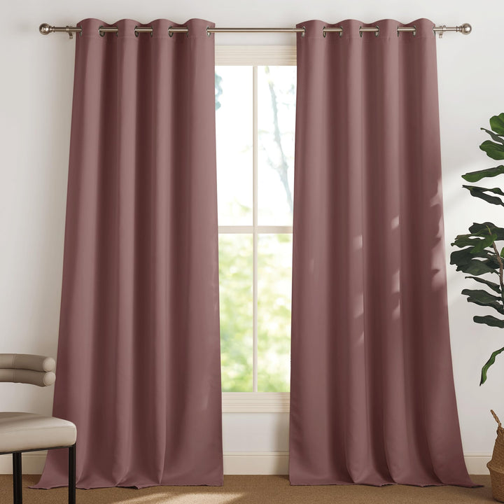 PONY DANCE Wohnzimmer Gardinen Blickdicht Ösenvorhang 2er Set H 245 x B 140 cm Verdunkelungsvorhang
