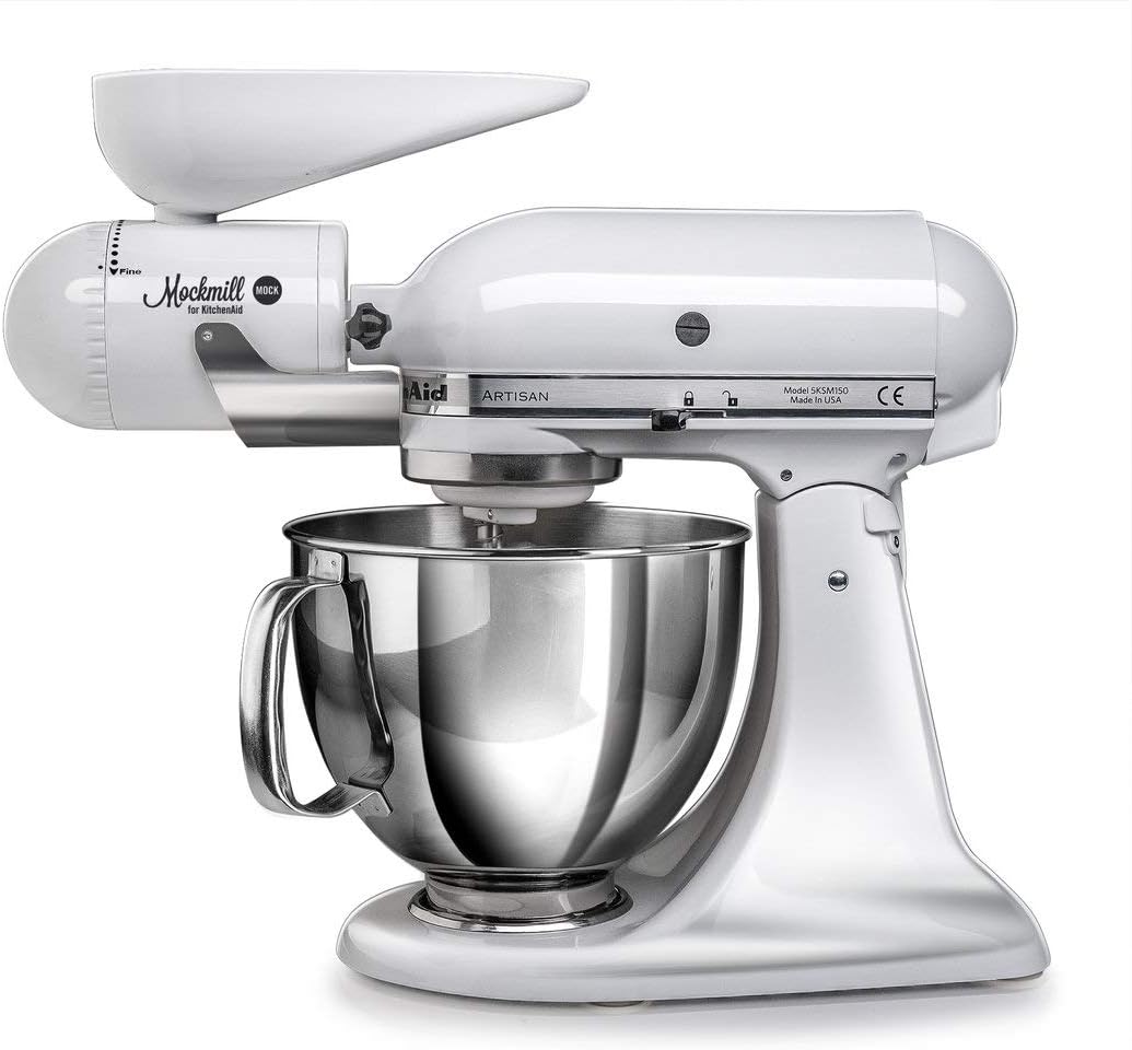 Mockmill Mahlaufsatz für KitchenAid | frisches Mehl | Made in Germany |+ 2,5 kg Bio Roggen Mockmill