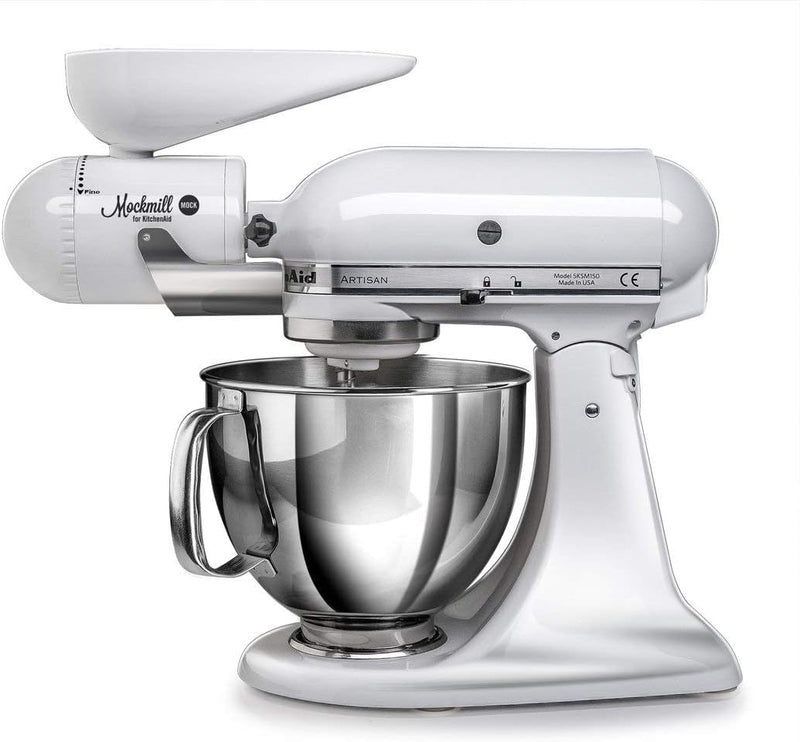 Mockmill Mahlaufsatz für KitchenAid | frisches Mehl | Made in Germany |+ 2,5 kg Bio Dinkel Mockmill