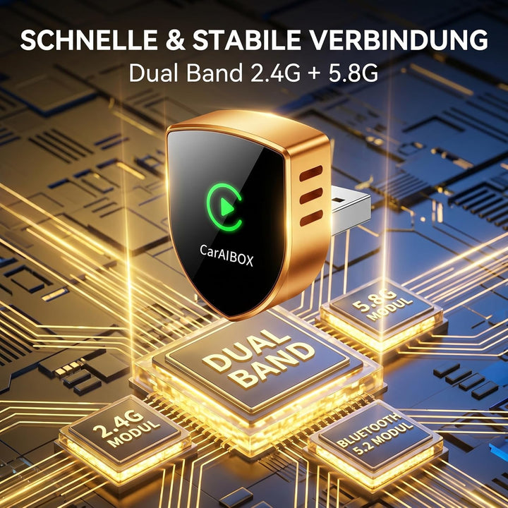 2026 2-in-1 Wireless CarPlay & Android Auto Adapter, Schild-Metallgehäuse, Ultraschneller WiFi 6 Don