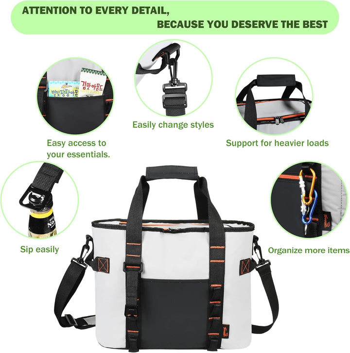Kato Tirrinia isolierter Kühler-Rucksack, 17L für 20 Dosen, auslaufsicherer Kühlrucksack aus PVC Com