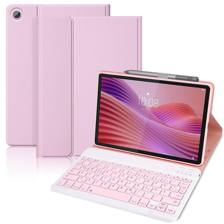 Tastatur Hülle für Lenovo Tab 10.1 Zoll 2025, Bluetooth Magnetisch Abnehmbarer QWERTZ Keyboard für L