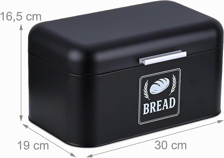 Relaxdays Brotkasten, Brotbox mit Deckel &amp; Griff, HBT: 16,5x30x19 cm, Brot aufbewahren, Brotkiste Re