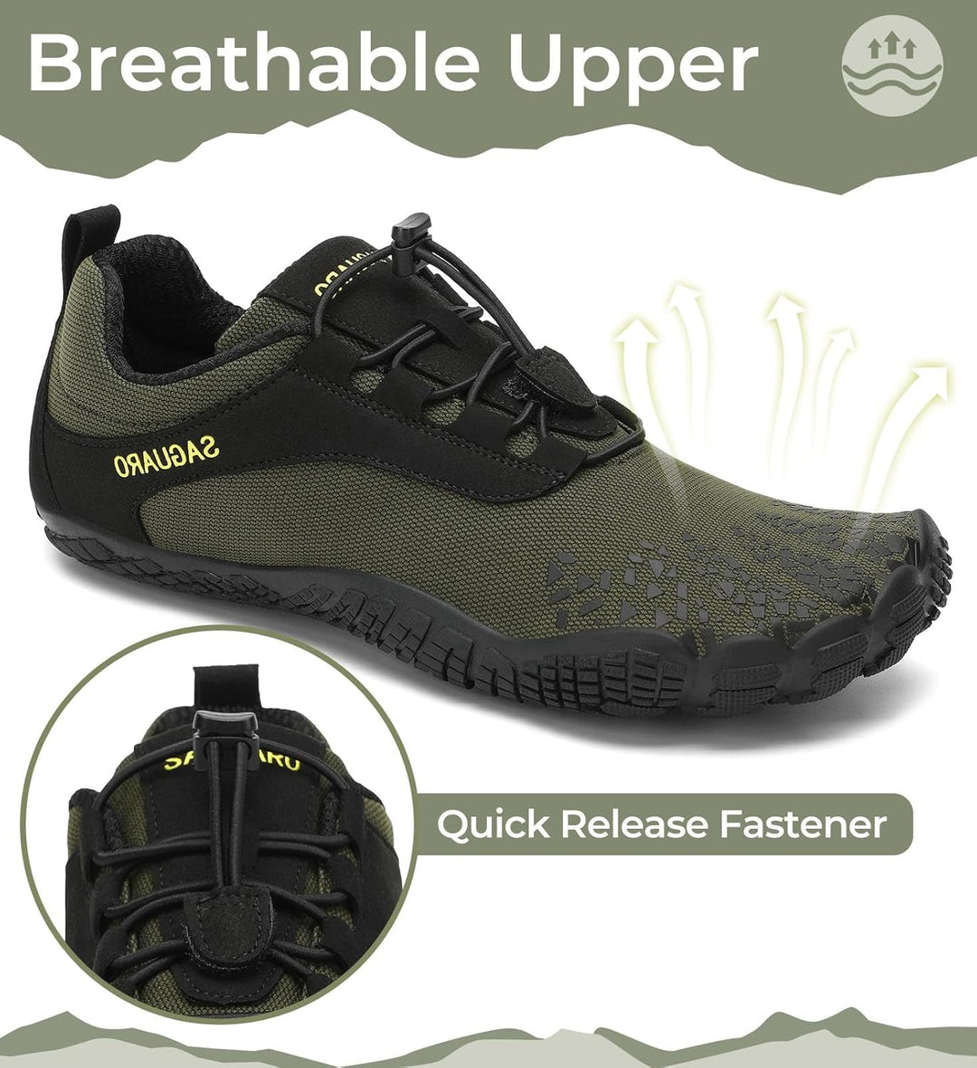 SAGUARO Barfussschuhe Herren Minimalistische Traillaufschuhe Damen Laufschuhe Outdoor Sport Fitnesss