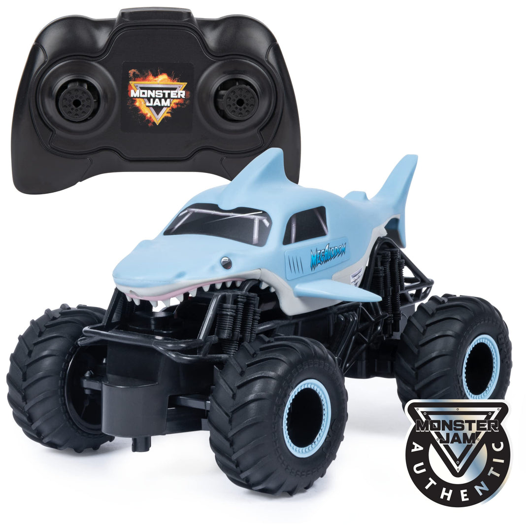Monster Jam, Megalodon RC, Ferngesteuerter Truck im Megalodon Hai-Design, für drinnen und draussen,