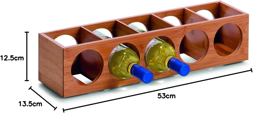 Zeller 13565 Weinregal 13.5 x 12.5 x 53 cm, Bamboo regal 1 - Pack, regal 1 - Pack