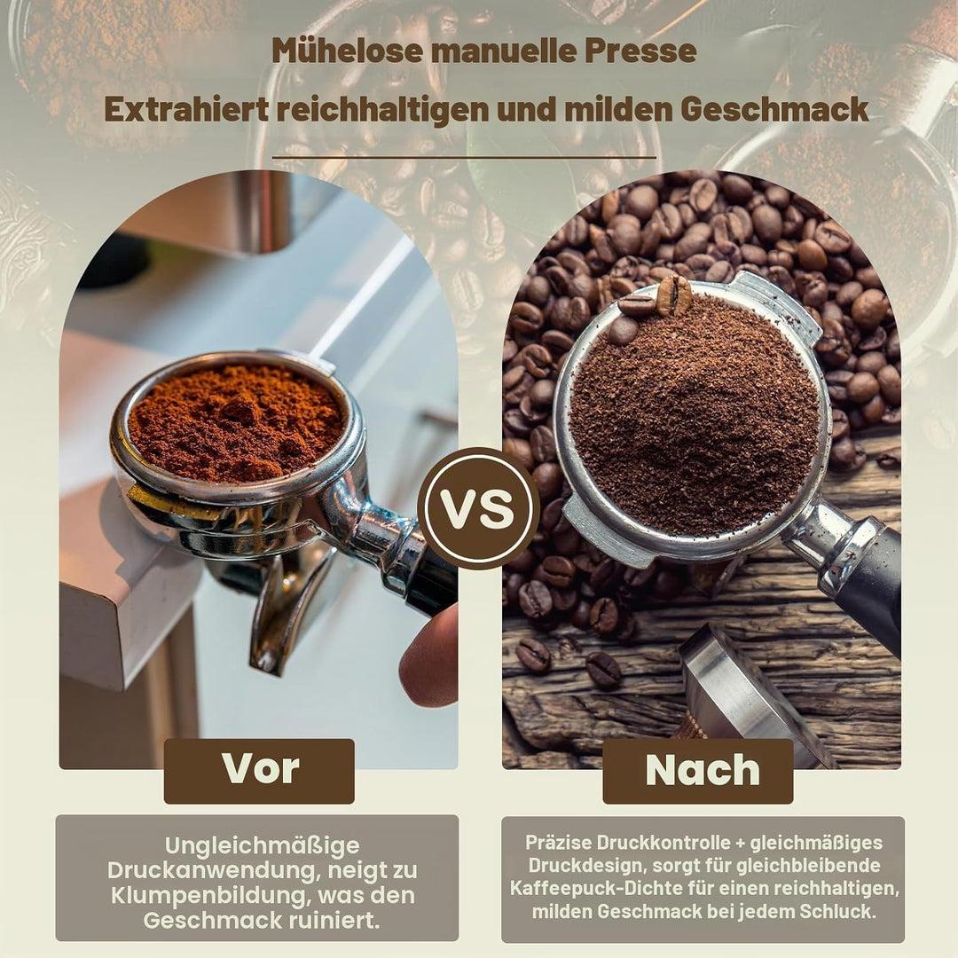 Kaffee Tamper Set 51mm,Espresso Tamper mit Skaleneinstellung, Kaffeerührer Werkzeug,Verteilerwerkzeu