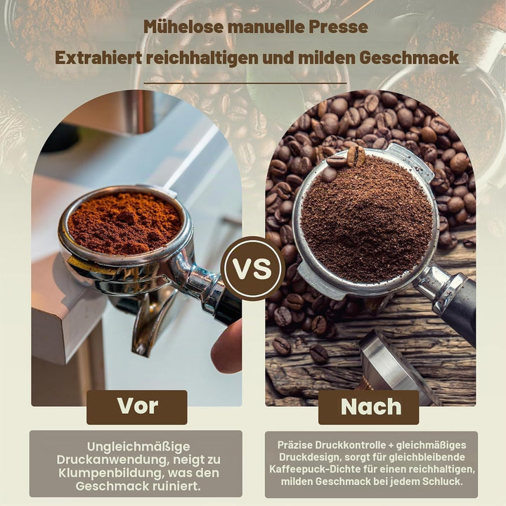 Kaffee Tamper Set 51mm,Espresso Tamper mit Skaleneinstellung, Kaffeerührer Werkzeug,Verteilerwerkzeu