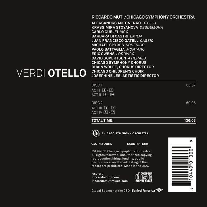 Verdi: Otello, Audio-CD