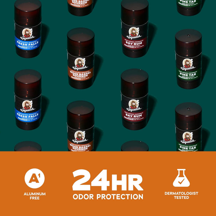 Dr. Squatch Men's Natural Deodorant - Aluminiumfreies Deodorant - Alpiner Salbei + Fresh Falls (78.4