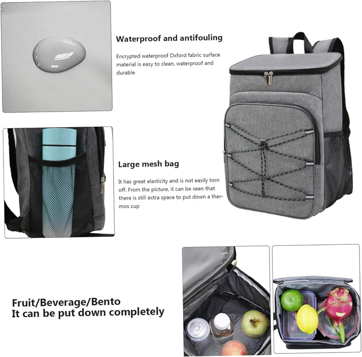 Thermo-Rucksack, 36 Dosen, Picknick-Rucksack, isoliert, wasserdicht, auslaufsicher, isoliert, für Ca