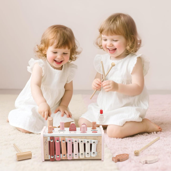 Joyreal Montessori Spielzeug ab 1 Jahr - Hammerspiel Holzspielzeug Baby, Xylophon Kinder 1 Jahr, Ang