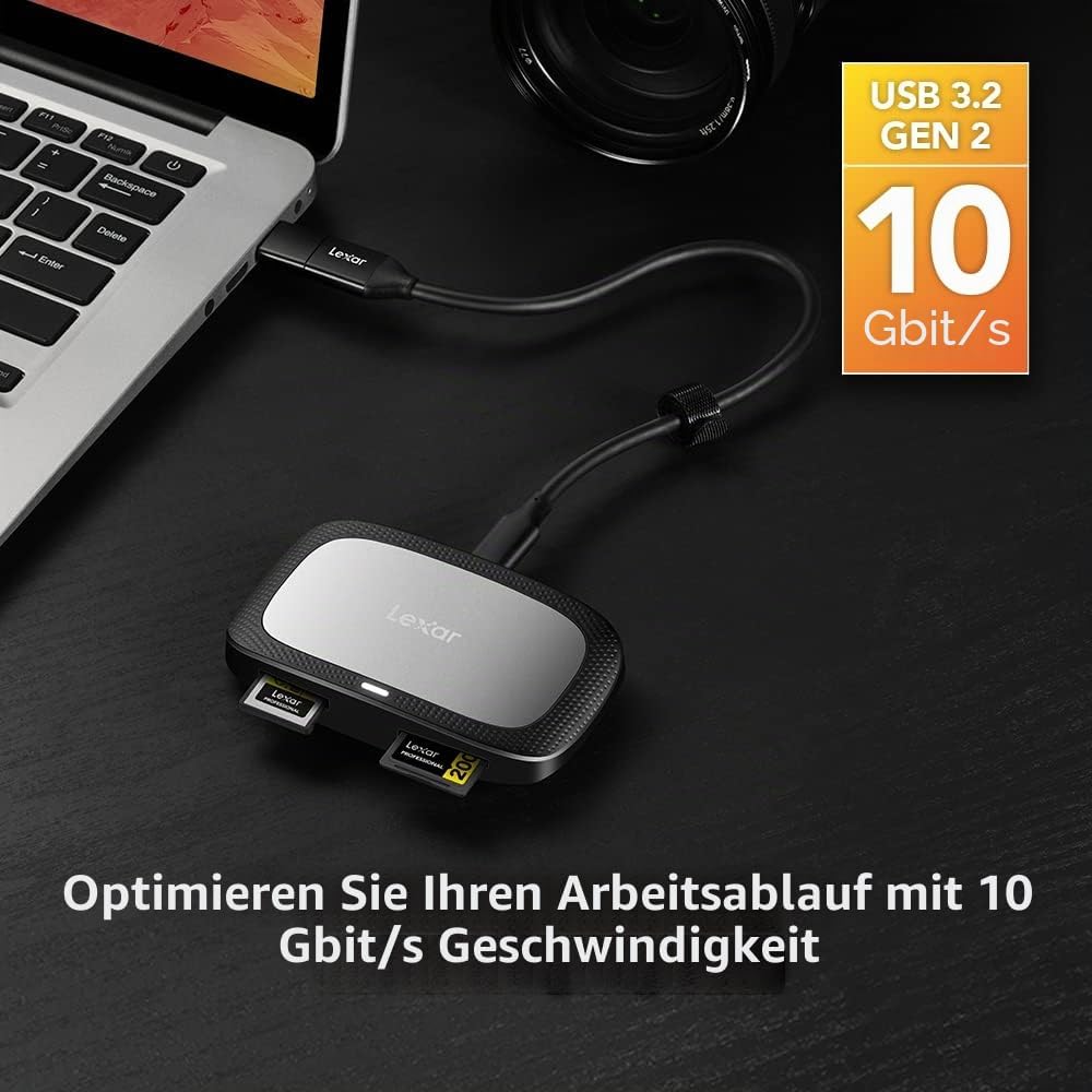 Lexar Professioneller CFexpress Typ A/SD USB 3.2 Gen 2 Reader, entworfen für CFexpress Typ A und SD